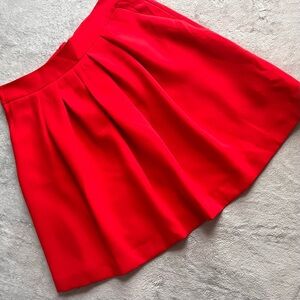 Banana Republic Red A-Line Mini Skirt Pleated Cocktail